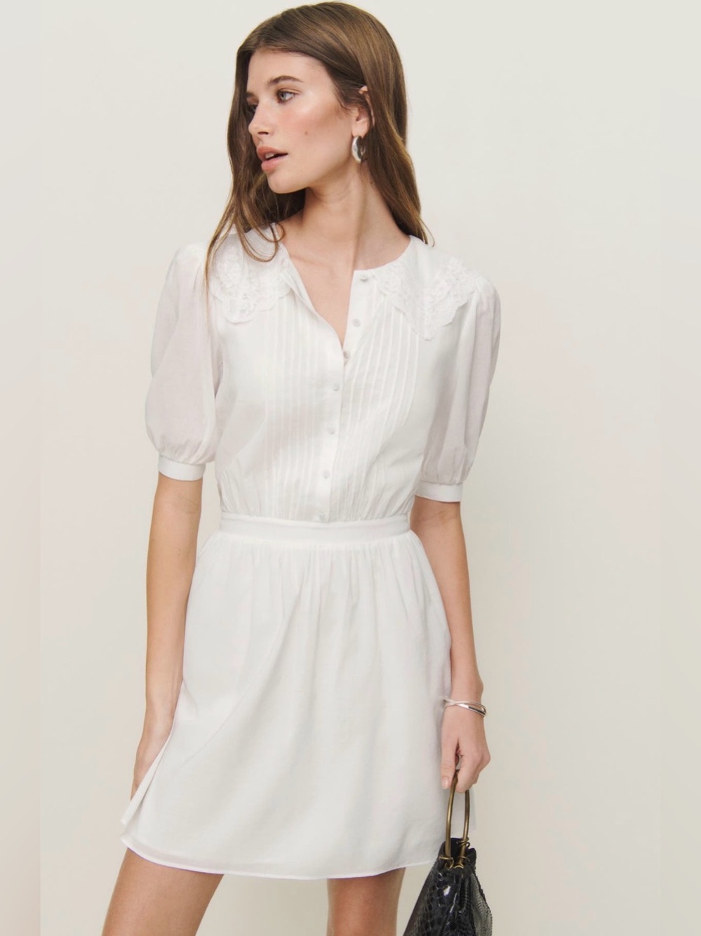 Reformation Kairos Lace Trim Dress
